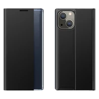 Sleep Case grāmatas tipa apvalks ar viedo logu iPhone 13 mini melns