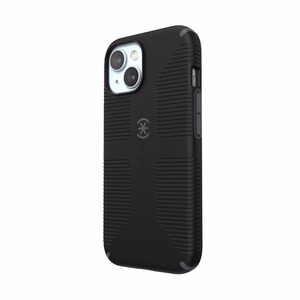 Speck Candyshell Grip MagSafe - iPhone 17e / 16e / 15 / 14 / 13 maciņš (melns / Slate pelēks)