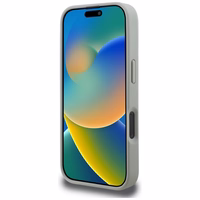 Karl Lagerfeld Grained Pattern & Logo MagSafe Maciņš for iPhone 16 Pro - pelēks