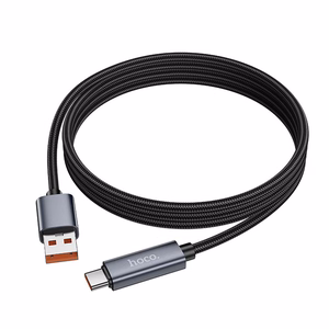 Cable USB A to USB C Hoco 5A with display 1 m X112 black