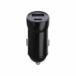 Maxlife MXCC-04 PD QC car charger 1x USB-C 1x USB 20W black + USB-C - USB-C cable 60W