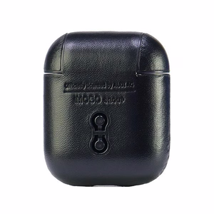 Audi ādas liela logotipa apvalks AirPods 1 / 2 - melna