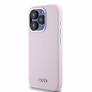 DKNY Liquid Silicone Small Metal Logo MagSafe Viedtālruņa apvalks iPhone 15 Pro - rozā (m)