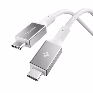 Spigen Essential EB10015CC USB-C / USB-C 100W 150 cm kabelis - Balts