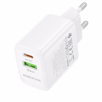 Borofone Lādētājs BN27 USB + Type C - QC 3.0 PD 20W balts