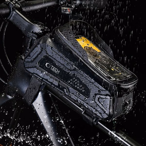 Tech-Protect V2 velosipēda soma ar vietu telefonam 1.2 l - melna