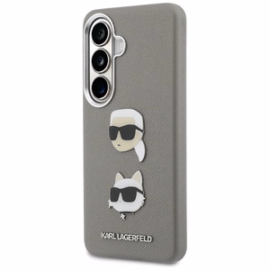 Karl Lagerfeld maciņš Saffiano Double Heads Metal Samsung Galaxy S26 sudraba