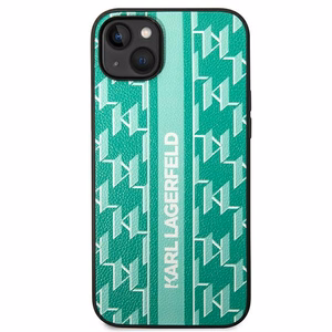 Karl Lagerfeld KLHCP14SPGKLSKN iPhone 14 6.1 "cietais apvalks zaļš / zaļš Monogramma Svītra