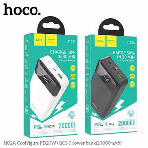 Portatīvais lādētājs (m) Hoco 20000 mAh QC3.0 PD 3A 20W J102A balts