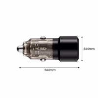 CC03 2 portu PD75W auto lādētājs - melns
