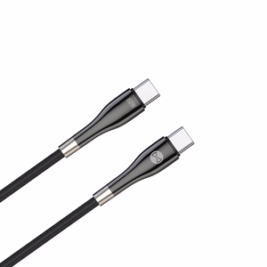 Forever Sleek kabelis USB-C - USB-C 1,0 m 60W melns