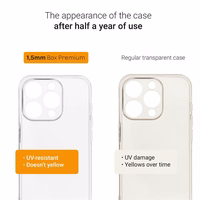 BOX PREMIUM 1,5 mm viedtālruņa apvalks IPHONE 12 Pro Max caurspīdīgs melns