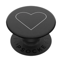 Popsockets 2 baltās sirds melnais turētājs un telefona statīvs