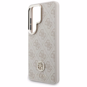 Guess 4G Big Rhinestone Triangle Strap MagSafe maciņš + siksniņa Samsung Galaxy S26 Ultra rozā