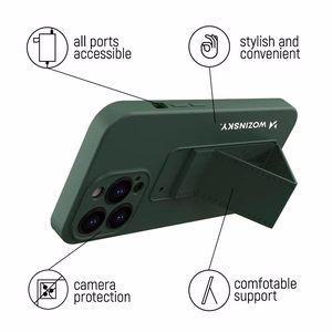 Wozinsky Kickstand Case silicone case with kickstand case for Xiaomi Redmi Note 11S / Note 11 black