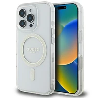 Guess IML Glitter Circle Magnētiskais apvalks iPhone 16 Pro Max - caurspīdīgs