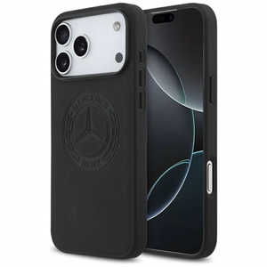 Mercedes Ādas Vintage Logo Magnētiskais Viedtālruņa apvalks iPhone 17 Pro Max - Melns