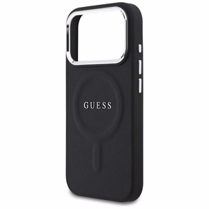 Guess чехол для iPhone 17 Pro совместимый с MagSafe GUHMP17LPSAREGSK (PU W/ Classic Logo) чёрный