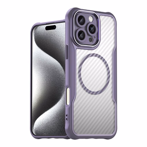 Leading Series Magnētiskais silikona viedtālruņa apvalks iPhone 16 Pro Max - violeta