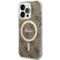 Guess GUHMP14LH4STW iPhone 14 Pro 6.1" brūns/brūns cietais apvalks 4G MagSafe