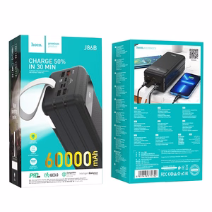 External battery Power Bank Hoco J86B 22.5W PD+Quick Charge 3.0 60000mAh black