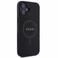 Viedtālruņa apvalks Guess Saffiano Klasiskais Logotips MagSafe iPhone 16 Plus - melns
