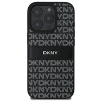 DKNY tekstūras raksta svītrains viedtālruņa apvalks iPhone 16 Pro - melns