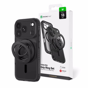 AmazingThing Titan Pro Lens Ring Set maciņš modelim iPhone 18 Pro, ar kameras aizsargu un magnētisko gredzenu, saderīgs ar MagSafe – krāsa: melna
