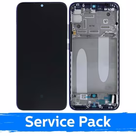 LCD Displejs Saderīgs ar Xiaomi Mi A3 Ar Frame / Not just Zils / (Service Pack)