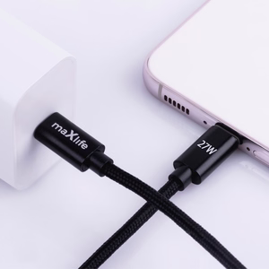 Maxlife MXUC-12 kabelis USB-C - Lightning 2,0 m 27W melns