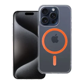 Drop Glue krāsains gredzenveida magnētiskais viedtālruņa apvalks, saderīgs ar MagSafe, paredzēts IPHONE 15 PRO, oranžs