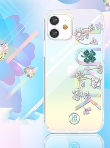 Kingxbar Lucky Series case decorated with original Swarovski crystals iPhone 12 mini transparent (Luck)