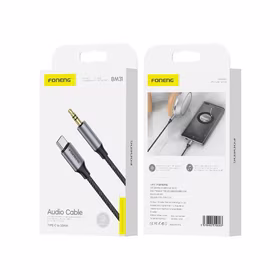 FONENG kabelis BM31 USB-C - JACK 3.5MM 1M melns