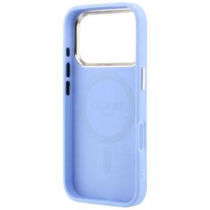 Guess Saffiano Small 4G & Classic Logo vāciņš modelim iPhone 18 Pro / 17 Pro, saderīgs ar MagSafe – gaiši zils
