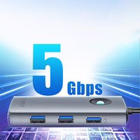 Orico PW11-5P USB-C Hub dokstacija 1x USB-A 3.0 + 2x USB-A 2.0 + 1x USB-C PD + 1x HDMI - pelēka