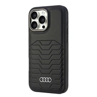 Audi Sintētiskās ādas Magnētiskais iPhone 16 Pro Max 6.9" melns/melns cietais apvalks AU-TPUPCMIP16PM-GT/D3-BK