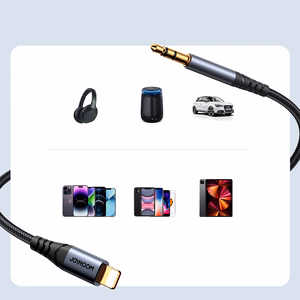 Joyroom Audio Transfer Series SY-A06 mini ligzdas 3.5 mm / Lightning kabelis 1.2 m - melns