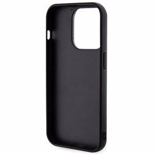 Karl Lagerfeld 3D gumijas spīdīgs logotips viedtālruņa apvalks iPhone 15 Pro Max - melns