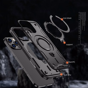 Hybrid Armor Trendy viedtālruņa apvalks ar MagSafe iPhone 16 Pro Max - melns