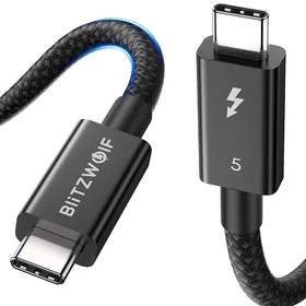 BlitzWolf BW-HDC8 240W kabelis no USB-C uz USB-C, 1,5 m (melns)