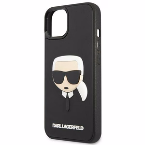 Viedtālruņa apvalks Karl Lagerfeld KLHCP14MKH3DBK iPhone 14 Plus 6.7\" melns / melns 3D Gumijas Karl's Head