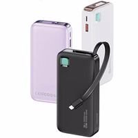 USAMS Portatīvais lādētājs ar satīšanas Lightning kabeli 10000 mAh PD 20W Fast Charge XY Series violets 10KCD22503 (US-CD225)