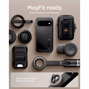 Spigen Tough Armor Mag MagSafe aizsargvāciņš Google Pixel 11 Pro tālrunim, melns