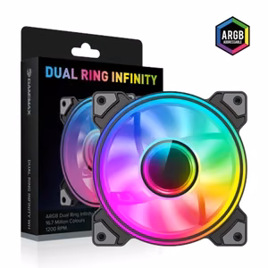 GameMax DUAL RING INFINITY BK – datora korpusa ventilators, melns