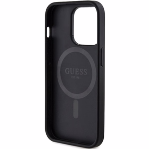 Guess viedtālruņa apvalks iPhone 15 Pro Max 6,7" GUHMP15XG4GFRK melns HC MAGSAFE PU 4G RING CLASSIC LOGO
