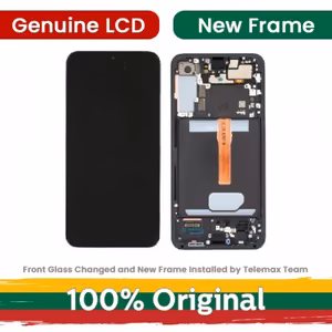LCD displejs, saderīgs ar Samsung S906 S22 Plus ar rāmi / Phantom Black (Atjaunots: Telemax)