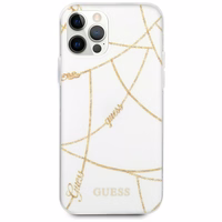 Guess Gold Chain Collection viedtālruņa apvalks iPhone 12 Pro Max 6.7" - balta