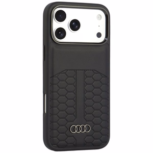 Audi ādas vāciņš modelim iPhone 18 Pro Max / 17 Pro Max, saderīgs ar MagSafe – melns