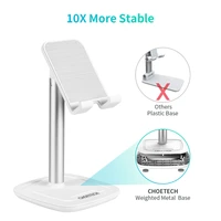 Choetech H035 alumīnija statīvs tālrunim vai planšetdatoram, regulējams - balts un sudrabains