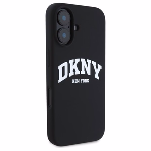 DKNY silikona balts ar logotipu Magnētiskais viedtālruņa apvalks iPhone 16 - melns